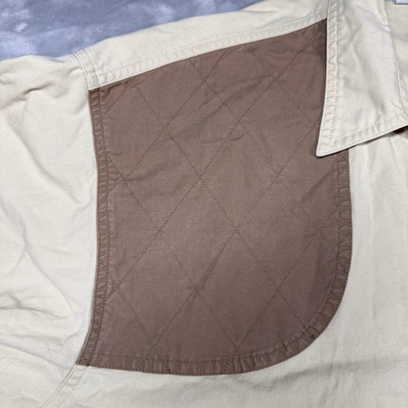 Vintage Columbia Button Up Hunting Shooting Heavy Duty Shirt Tan Large - Picture 7 of 9